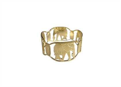 Elephant CNC Bangle with Gold Plated